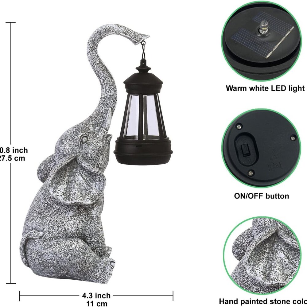Elephant Statue For Garden Decor With Gift Appeal - Ideal Gifts For Women, Mom O View 4